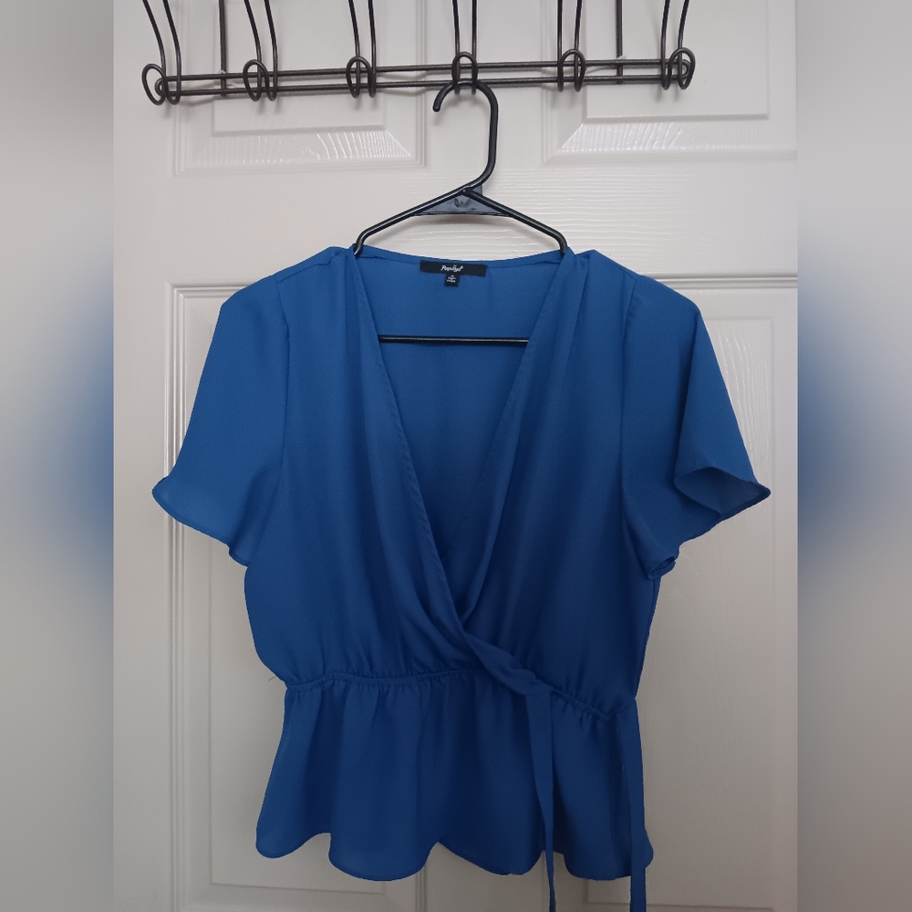 Royal Blue Wrap Blouse🔷️